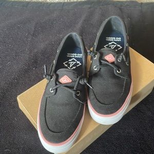 Sperry black womens shoes, slip-on